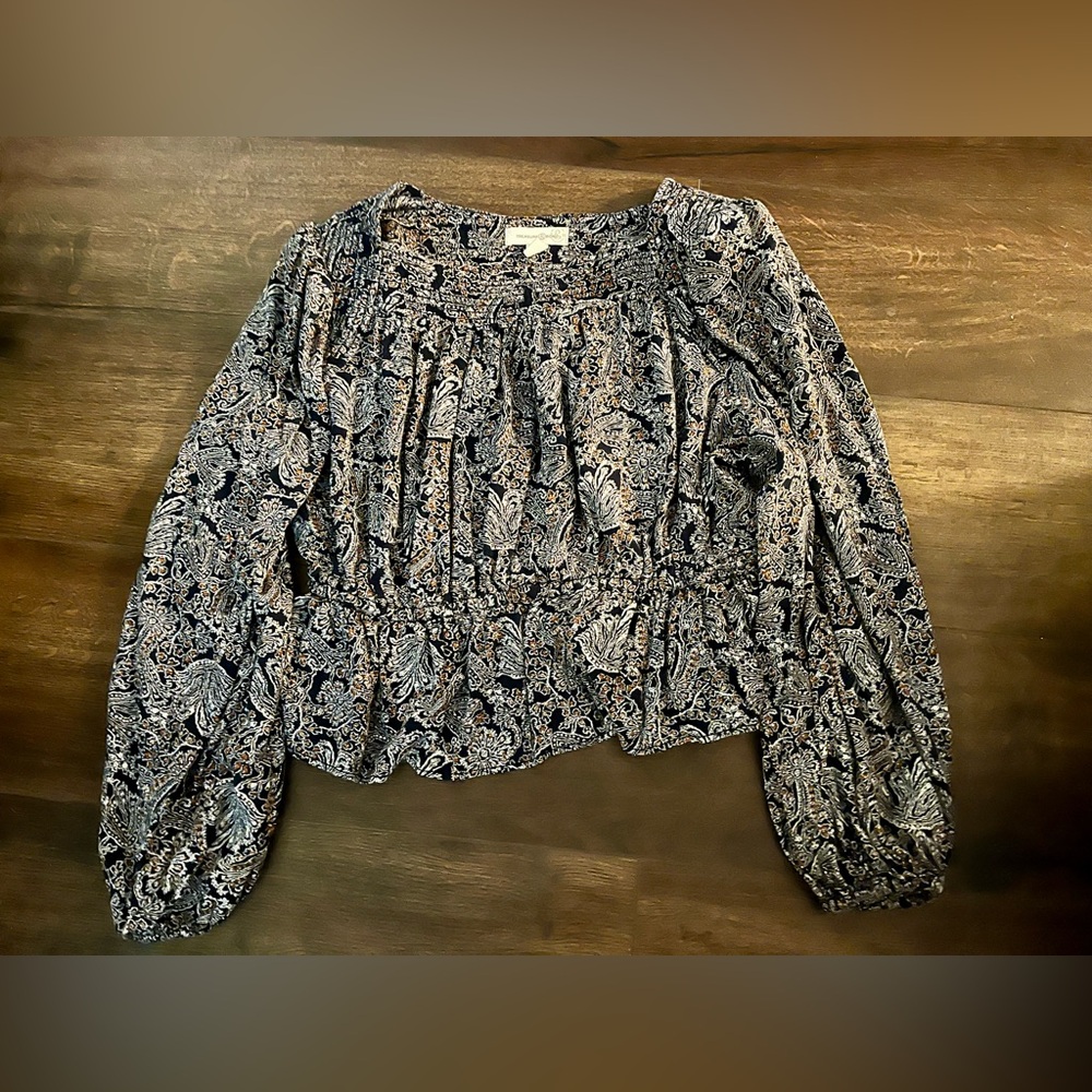 Treasure & Bond Black and White Paisley Blouse